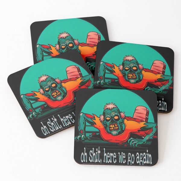 Item preview,  Oh shit here we go again - funny halloween zombie retro designed and sold by Mohamed allbdrany.