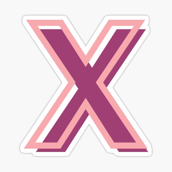 "pink and purple X letter" Sticker for Sale by charlyjovic Redbubble