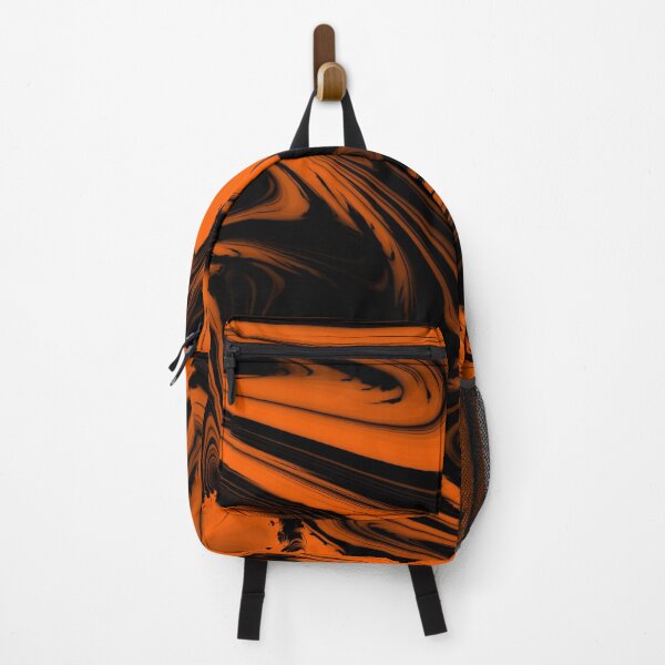 Item preview, retro, tie dye, hippy, orange and black swirl, fractal designed and sold by TeesMi.