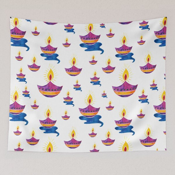 Item preview, Diwali Diyas pattern designed and sold by Home Cyn Home.