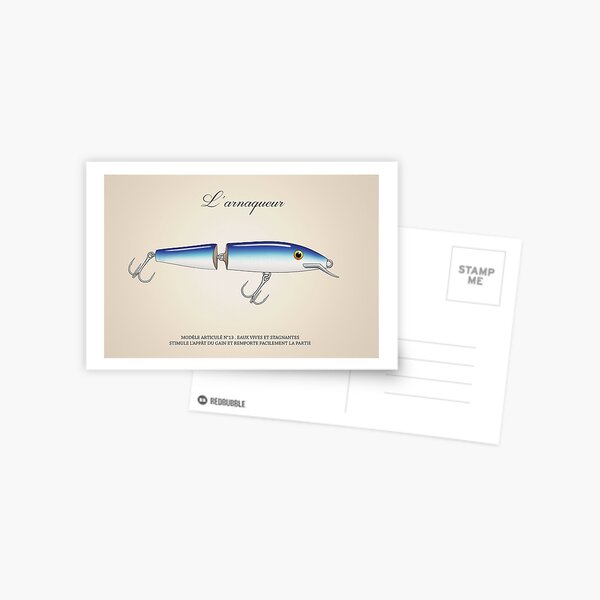 Vintage Fishing Lures Pattern Postcard for Sale by tupa