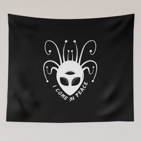 Item preview, Astonishing Alien With Antennas: 'I Come In Peace Alien' - Black and White designed and sold by lipemo.
