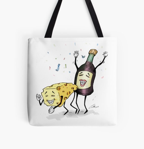 Cheese & Whine Party All Over Print Tote Bag