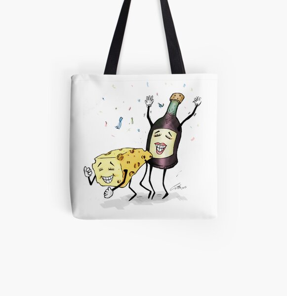 Cheese & Whine Party All Over Print Tote Bag