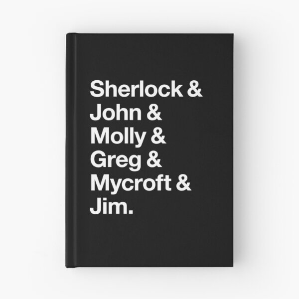 Item preview, Helvetica Sherlock and John and Molly and Greg and Mycroft and Jim. (Dark Background) designed and sold by SaraduJour.