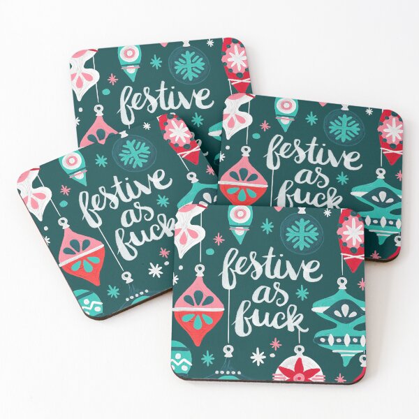 Item preview, Festive As F*ck – Teal designed and sold by Cat Coquillette.