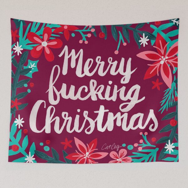 Item preview, Merry F*cking Christmas – Maroon designed and sold by Cat Coquillette.