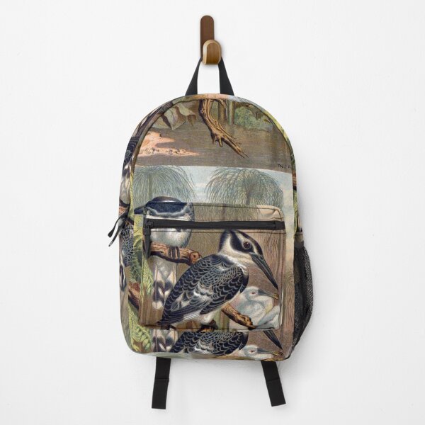 Item preview, Black and White Kingfisher illustration designed and sold by Vintage Designs +.
