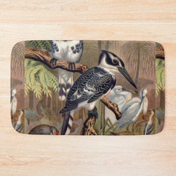 Item preview, Black and White Kingfisher illustration designed and sold by Vintage Designs +.