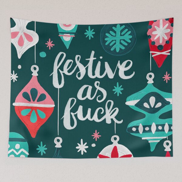 Item preview, Festive As F*ck – Teal designed and sold by Cat Coquillette.