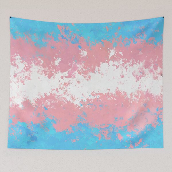 Item preview, Transgender Paint Splatter Pride Flag designed and sold by Quinn-Draws.