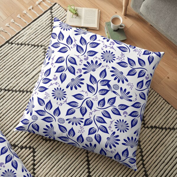 Brilliant in Blue Floor Pillow