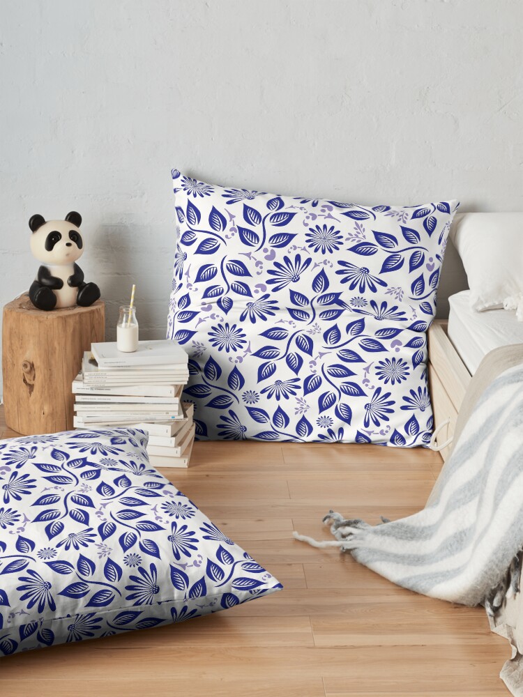 Alternate view of Brilliant in Blue Floor Pillow