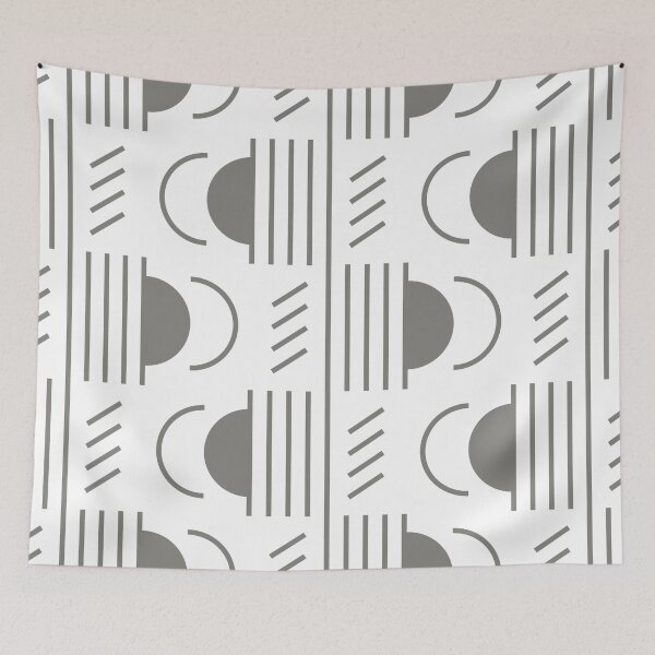 Item preview, Lines & Semicircles Geometric Pattern – Gray designed and sold by RoguePatterns.