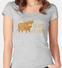 Crazy Coo (HIGHLAND COW) Lady Women's Fitted Scoop T-Shirt