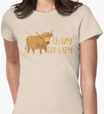 Crazy Coo (HIGHLAND COW) Lady Women's Fitted T-Shirt