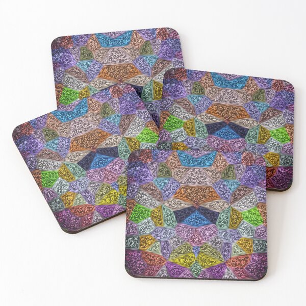 Item preview, Abstract Tile Art Pastel Rainbow Shimmery Colors designed and sold by Mary Riley.