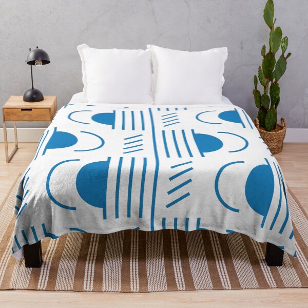 Item preview, Lines & Semicircles Geometric Pattern – Blue designed and sold by RoguePatterns.