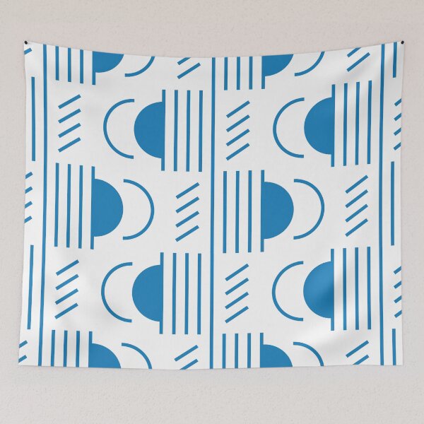 Item preview, Lines & Semicircles Geometric Pattern – Blue designed and sold by RoguePatterns.