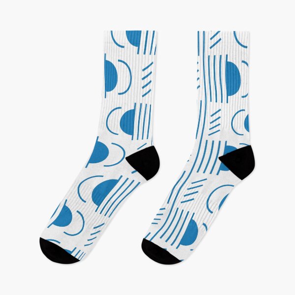 Item preview, Lines & Semicircles Geometric Pattern – Blue designed and sold by RoguePatterns.