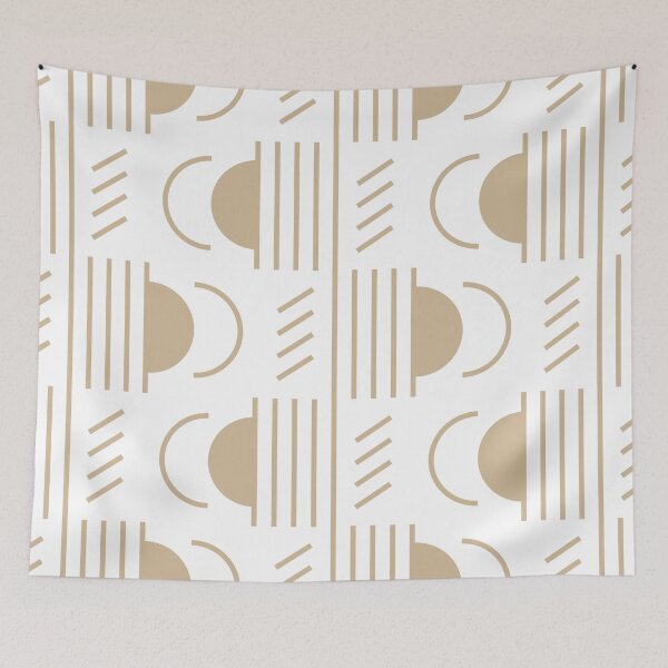 Item preview, Lines & Semicircles Geometric Pattern – Beige designed and sold by RoguePatterns.