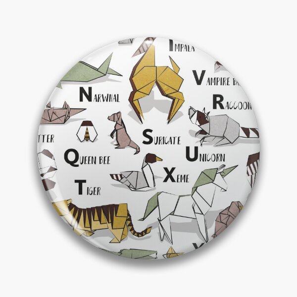Item preview, ABC Origami animals // white background yellow grey brown taupe and sage green paper creatures designed and sold by SelmaCardoso.