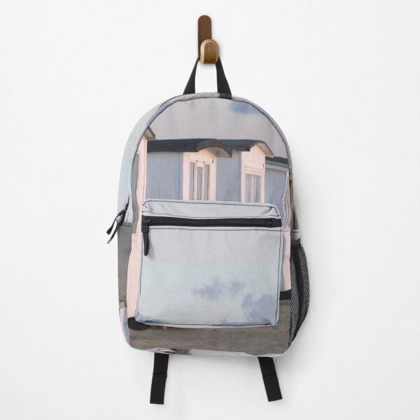 Item preview, White beach huts on the golden sand at sun set designed and sold by Caroline Laursen.