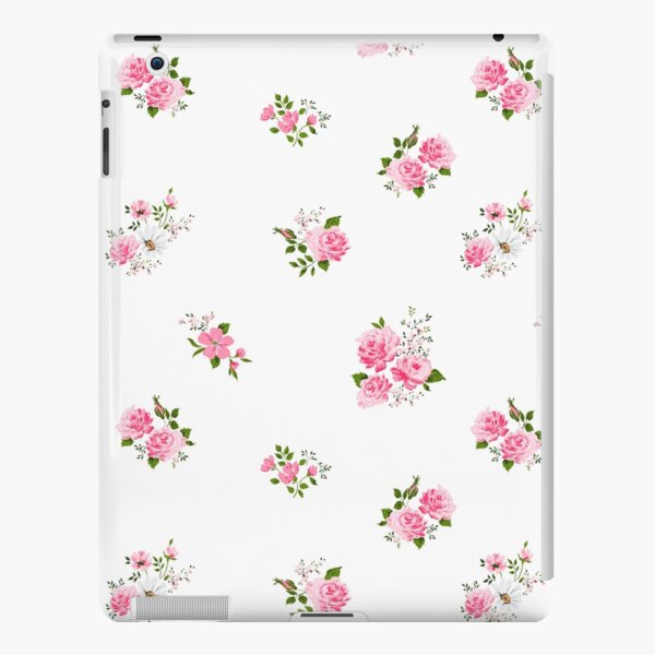 Cute vintage rose flower pattern on white background iPad Snap Case