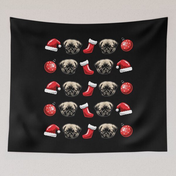 Item preview, Christmas Pattern Cute Pug designed and sold by IPRINT Clothing.