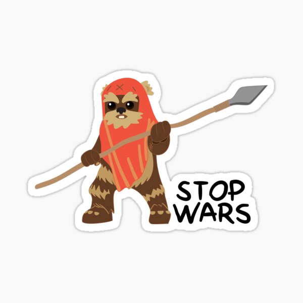 Vista previa del artículo con la obra «Wicket - Stop Wars», diseñado y vendido por The Lemon Stationery & Gift .