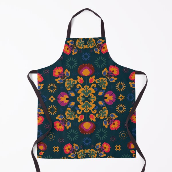 Fiesta Folk Blue Apron