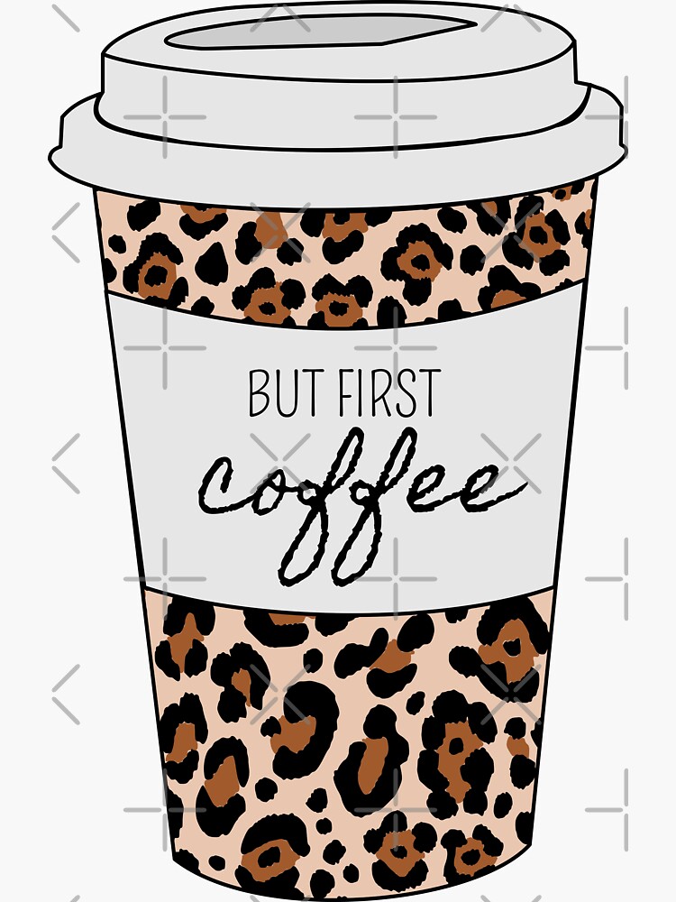 Leopard coffee cup stickers