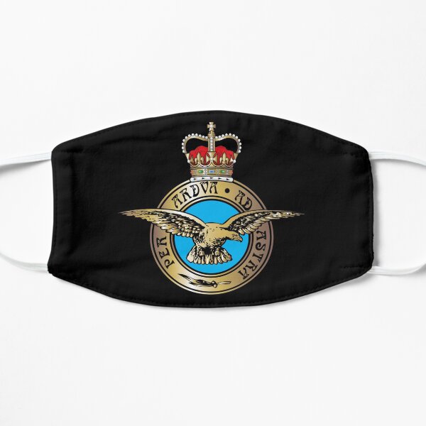 Royal Air Force Badge. On Black. Flat Mask