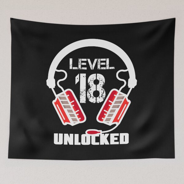 Item preview, Level 18 Unlocked Video Gamer Headset  designed and sold by Maka4.