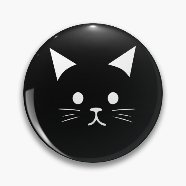 Aperçu de l'œuvre Visage de chat noir mignon simple avec des moustaches moelleuses créée et vendue par Creacats.
