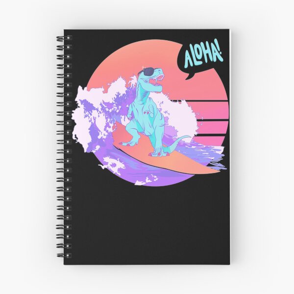 Item preview, rad dinosaur surfing a retro wave (aloha) Dinosaur designed and sold by robonsonken.