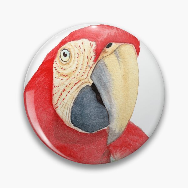 Item preview, Scarlet macaw ara macao red parrot watercolor designed and sold by L'Atelier Oranjade.