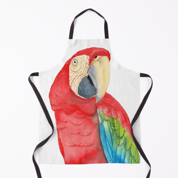 Item preview, Scarlet macaw ara macao red parrot watercolor designed and sold by L'Atelier Oranjade.
