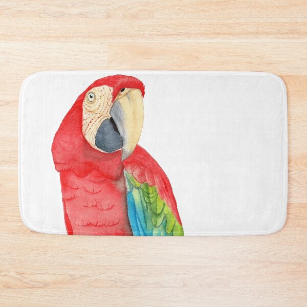 Item preview, Scarlet macaw ara macao red parrot watercolor designed and sold by L'Atelier Oranjade.