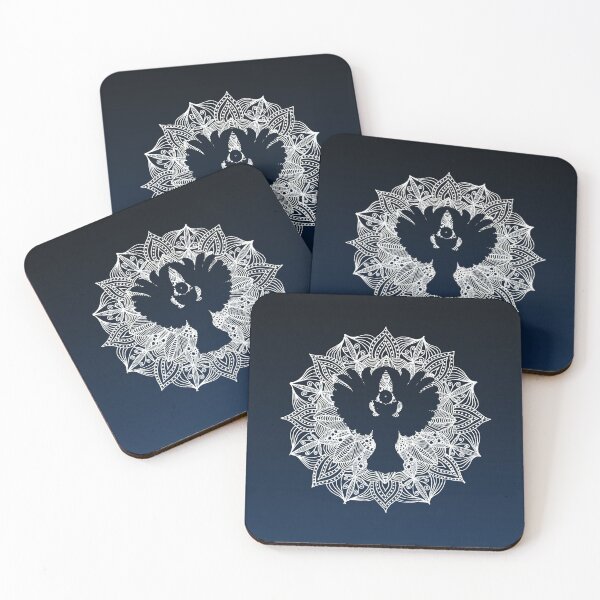 Item preview, Abstract Owl Mandala Circle Blue designed and sold by Sebastian Grafmann.