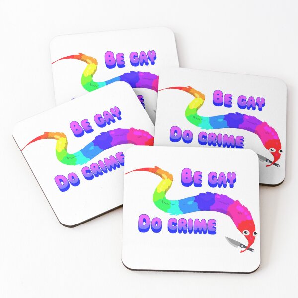 Item preview, BE GAY DO CRIME Worm on a string sticker / Worm on a string rainbow with knife designed and sold by wewo ewo.