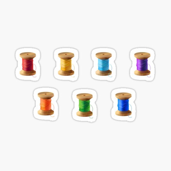 Colored Sewing Thread Spools Sticker by YumeeCraft