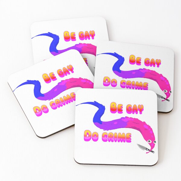 Item preview,  BE GAY DO CRIME Worm on a string sticker / Worm on a string bi with knife designed and sold by wewo ewo.
