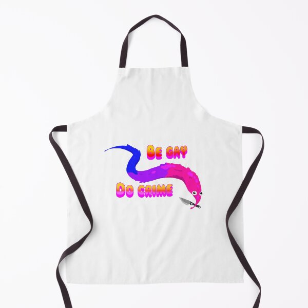Item preview, BE GAY DO CRIME Worm on a string sticker / Worm on a string bi with knife designed and sold by wewo ewo.