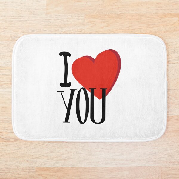 Elegant design with a romantic phrases I Love You Bath Mat