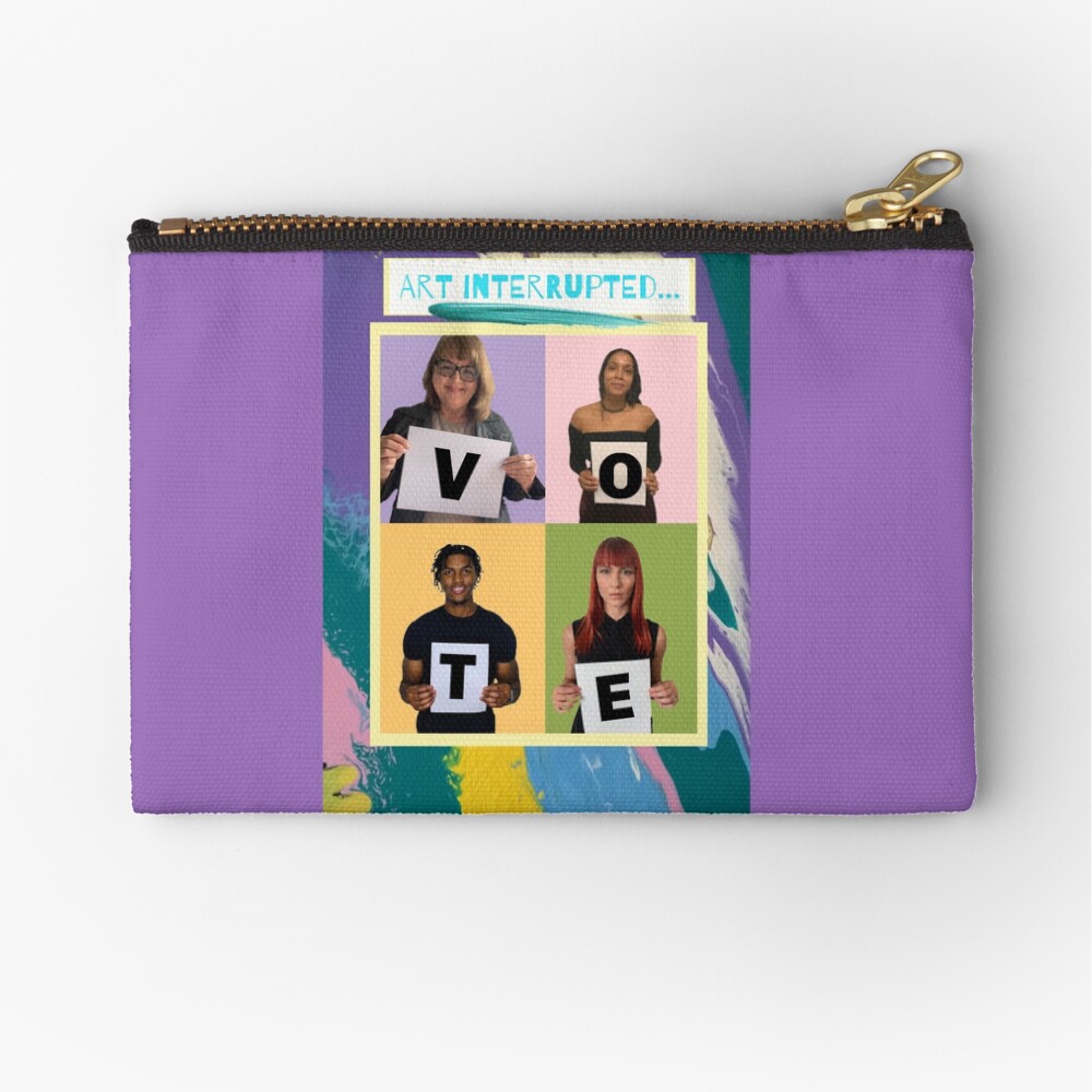 Abstract & Graphic Design- "Art Interrupted: VOTE!"- digital print Zipper Pouch
