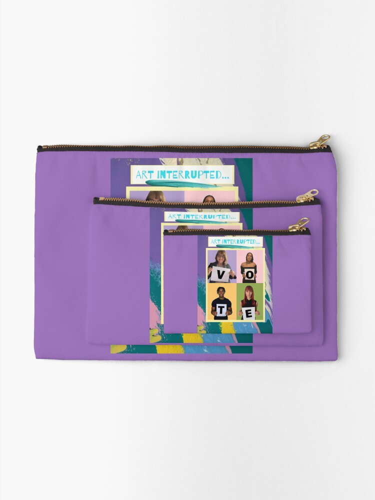 Alternate view of Abstract & Graphic Design- "Art Interrupted: VOTE!"- digital print Zipper Pouch