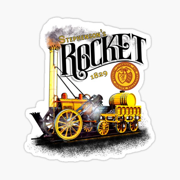 Stephensons Legendary Rocket steam Engine 1829 by Motormaniac Sticker
