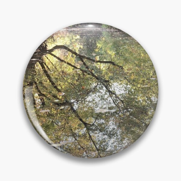 Item preview, Beautiful Creek With Near Perfect Mirroring Reflections in the Water - Indian Creek in Overland Park designed and sold by Zen  Goat.