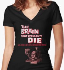 The brain that wouldn't die poster Women's Fitted V-Neck T-Shirt